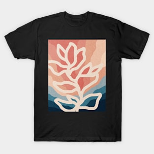 Abstract tropical leaves, Plant, Line art T-Shirt